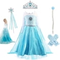 thumbnail image 1 of Vestidos de princesa para niña, disfraz de Elsa, corpiño de cristal sintético ostentoso, vestido de fiesta de Elsa, Cosplay de reina de la nieve Fivean unisex, 1 of 1