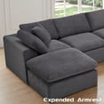 thumbnail image 4 of 139" Oversized Modular Sectional Sofa with Movable Ottoman, 7 Seater Corduroy Boneless Cloud Couch for Living Room, No Assembly Required, Beige, 4 of 12