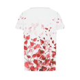 thumbnail image 3 of ALLLIST Womens Workout Tops Short Sleeve Crew Neck Red Floral Pleated Printed Loose Blouses Tees for Women, 3 of 5
