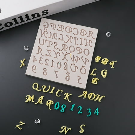 

BRISEZZS Letters Molds and Numbers Molds Silicon Number 0-9 3D Chocolate Fondant Molds White