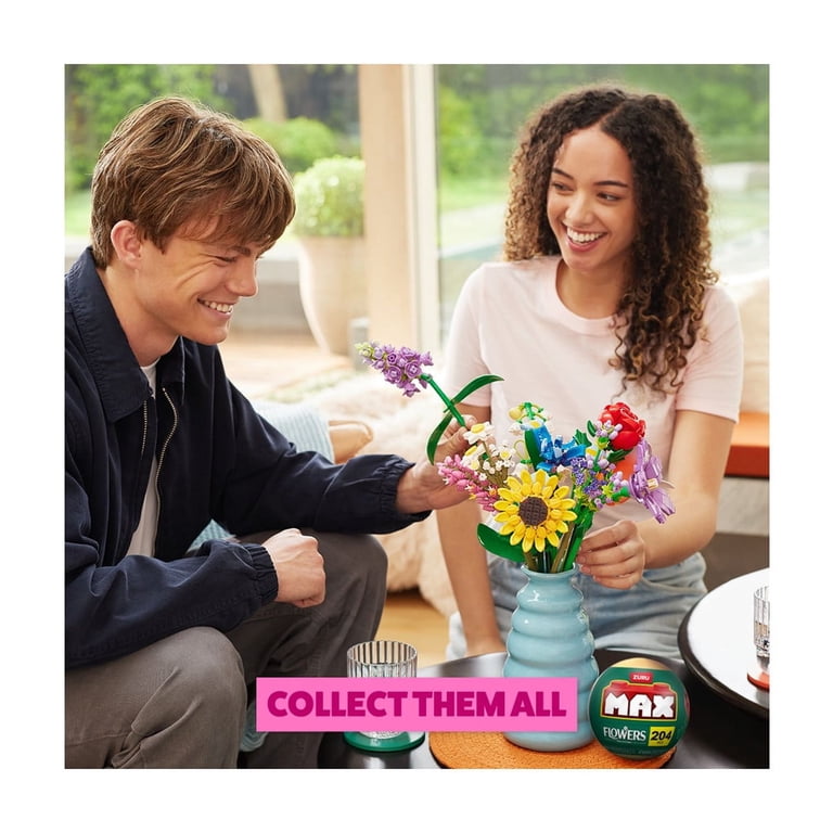 Max Build More Premium Flowers Building Bricks, Assorted, 10