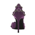 thumbnail image 5 of XYD Women Fashion Stiletto High Heels D'Orsay Pumps Closed Pointed Toe Studs Buckles Night Club Party Shoes Size 7 Purple, 5 of 5
