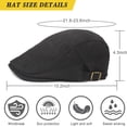 thumbnail image 6 of Newsboy Hats for Men Flat Cap Cotton Adjustable Breathable Irish Cabbie Ivy Driving Hunting Hat, 6 of 7
