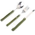 thumbnail image 1 of Dilwe Juego de Cubiertos, Juego de Cubiertos Plegable de Acero Inoxidable Tenedor Cuchara Cuchillo para Acampar al Aire Libre Senderismo Picnic Khall TJA01833, 1 of 6