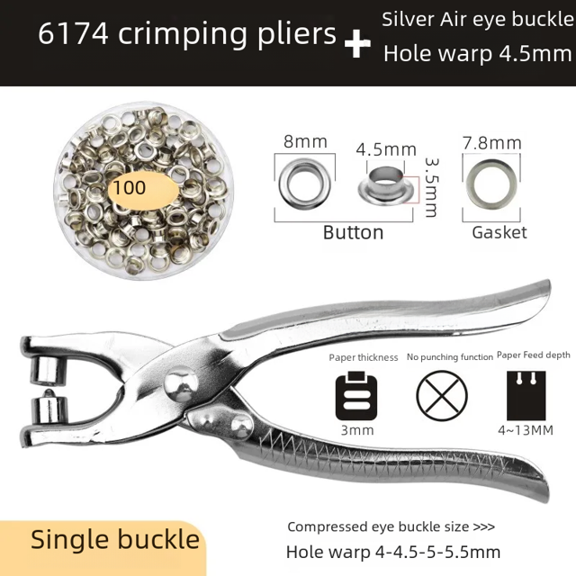 Kit de herramientas de instalación de gafas con anillo de Metal de 5mm, alicates de perforación Airsoft, perforador de agujeros de ojo de pollo, juegos de herramientas de artesanía de cuero