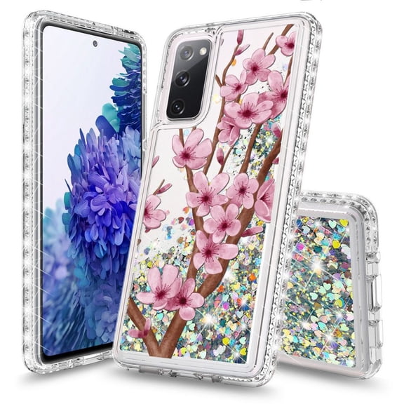 Bemz Liquid Quicksand Case for Samsung Galaxy S20 FE (with Touch Tool) - Cherry Blossom