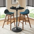 thumbnail image 7 of Modway Lippa Round 28" Mid-Century Modern Artificial Marble Bar Table in Black Black, 7 of 7