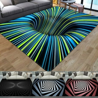 3D Black Cat Kitchen Floor Rug Non-slip Modern Carpet For Living