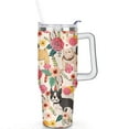 thumbnail image 2 of Paw Print Dog Lovers Tumbler 40oz - Vacuum Insulated Coffee Cup with Handle & Straw- Cute Gift for Female Dog Owners, 2 of 7