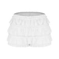 thumbnail image 4 of Annhoo Bloomers for Women Cute Elastic Waist Ruffled Shorts Layered Lace Skirts Summer Trendy Daily Minipants, 4 of 7