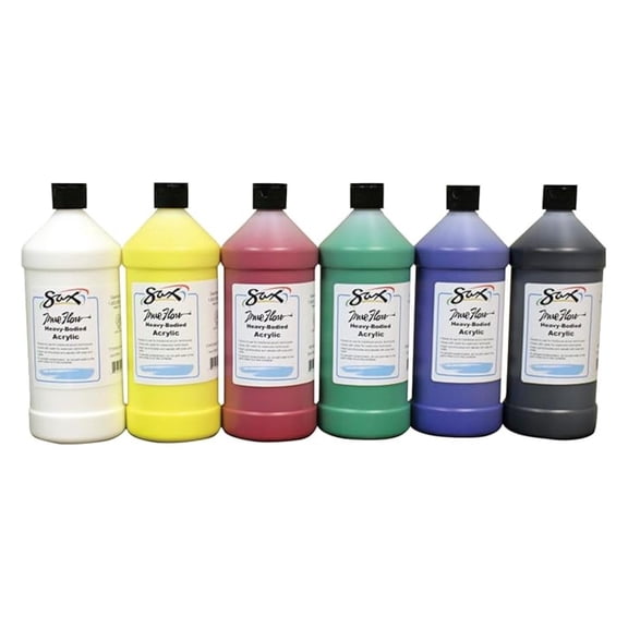 True Flow Heavy Body Acrylic Paint, Quarts, Assorted Colors, Set of 6
