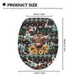 thumbnail image 5 of ZIATUBLE Aztec Southwest Sunflower Toilet Lid Seat Cover Highland Cow Decorative Toilet Seat Covers Lids Machine Washable Toilet Seat Covers for Bathroom Protection, 5 of 6