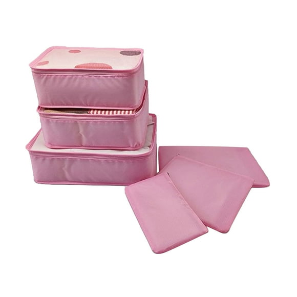 Xihbxyly Set de Almacenamiento de Viaje, Organizadores de Equipaje de 6 Piezas, Diseño de Malla Transpirable, Plegable y Ligero, Cierre de Doble Cremallera, Solución de Embalaje Práctica, Tamaño Comp