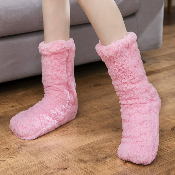 Thick Solid Light Pink Socks