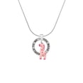 thumbnail image 2 of Delight Jewelry Resin Pink Geronimo the Giraffe Silver-tone You Mean the World to Me Ring Necklace, 18", 2 of 4
