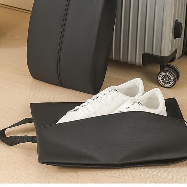 Bolsa Organizadora de Zapatos de Viaje - Funda Transpirable para Colgar Zapatillas, Tela Oxford, 40 X 30 Cm, Color Negro, 1 Pieza