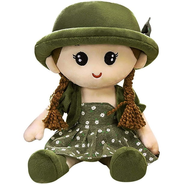 Yiailnter Baby Girls Soft Doll Plush Toy, Cute Cuddly Stuffed Toy Girl Decoration Companion Toy Doll, Beautiful Dress Ragdoll Princess Plush Doll With