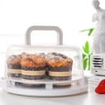 thumbnail image 3 of Cake Carrier,Portable Transparent Box with Airtight Lid and Cupcake Holders,Bakery Storage Solution for Party Dessert Transport and Refrigerator Organization(Green), 3 of 6