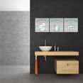 thumbnail image 3 of Bathroom Picture Art Prints Teal and Grey Wall Decorations Wash Your Hands Sign Paintings Ready to Hang (Small-12 x12 x3pcs), 3 of 6