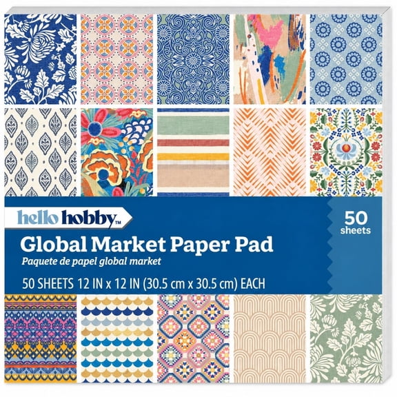 Roobee by Mara-Mi Global Market Paper Pad 12" x 12" - 24 lb/ 110 GSM, 50 sheets
