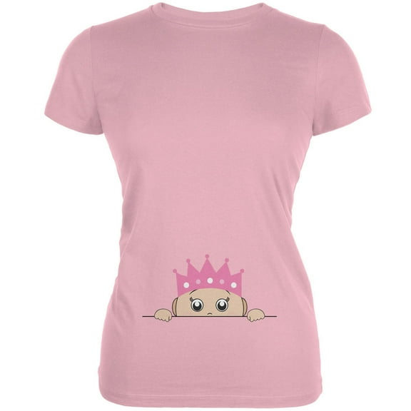 Peeking Baby My Little Princess Pink Juniors Soft T-Shirt - Small