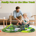 thumbnail image 3 of Dinosaur Race Vehicle Playset for Kids – 233 Pcs Flexible Race Tracks, 2 Electric Dino Cars with Light, 2 Dino Figures, Gift for Boys and Girls Ages 3–8, 3 of 11