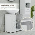 thumbnail image 6 of HOMCOM Farmhouse Pedestal Sink Storage Cabinet, Freestanding Bathroom Sink Cabinet with 2 Barn Doors and Adjustable Shelf, White, 6 of 9