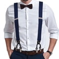 thumbnail image 7 of Buyless Fashion 2 Pack Suspenders for Men - 48" Elastic Adjustable Straps 1 1/4" - X Shape - 5133-2-Navy, 7 of 7