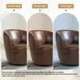 thumbnail image 6 of UIXE Swivel Accent Chair Set of 2 Faux Leather Barrel Chair Upholstered Armchair for Living Room Modern Round Arm Club Chair, Coffee, 6 of 6