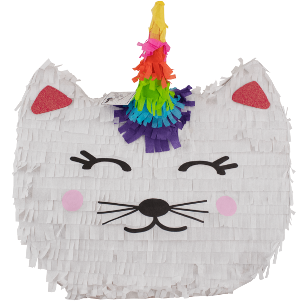 Cat Unicorn Party Pinata, White, 18.5in x 17.5in