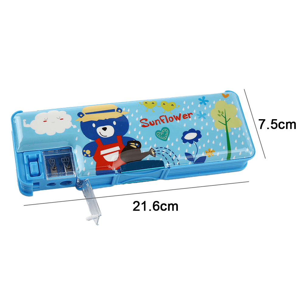 Pop Up Pencil Case Organizer Cartoon Pen Box Multifunctional With 3  Compartments Sharpener Best Back To School Gift Set For Boys Girls Kids