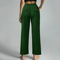 thumbnail image 4 of Green Work Pants for Women, Cotton Women'S Work Pants, Womens Work Pants Business Casual, Wide Leg Pants for Women, Solid Weekend Solid Color Palazzo Pants for Women Dressy, 4 of 6