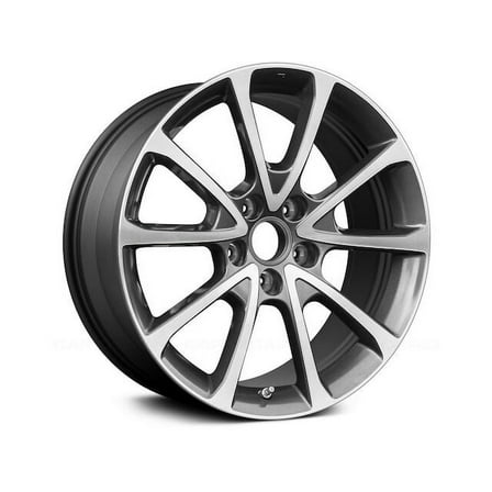 Aluminum Wheel - 18 x 7.5 Inch - 10 Spoke - 5-Lug - Machined and Charcoal - Compatible with 2015 - 2018 Acura TLX 2016 2017
