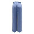 thumbnail image 4 of Bmisegm Stylish Women's Casual Pants Wide Leg Loose Palazzo Trousers Comfortable Fit Elastic Waist with Pockets Trendy Design for All Occasions Blue S, 4 of 5