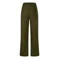 thumbnail image 6 of Iugvhana Corduroy Pants for Women Casual Fall Winter Solid Color Elastic High Waist Straight Leg Pants Loose Comfy Trousers with Pockets Army Green XXL, 6 of 6