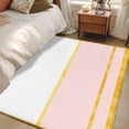 thumbnail image 5 of Gold Lines Washable Area Rugs 2.7'x5', Pink Color Block Rectangular Geometric Modern Low Pile Throw Living Room Rug Non-Slip Sturdy Edge Binding Carpet for Indoor Entryway Bedside Kitchen, 5 of 9