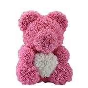 Yeacher Rose Teddy Bear 10 Inches Tall Flower Bear Perfect for Anniversary Birthday Party Festivals
