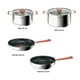 thumbnail image 4 of T-fal Batería de 6 Piezas Opti'Space de Acero Inoxidable Apilable con Tapas de Cristal de Asa Plegable, G720S604, 4 of 7