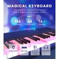 thumbnail image 5 of The ONE Smart Keyboard COLOR Teclado de piano de 61 teclas, teclado musical con 256 timbres, 64 polifonía, 2 parlantes, luces LED incorporadas y aplicaciones gratuitas (Azul), 5 of 5