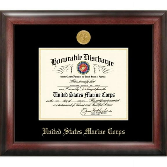 Campus Image MADG001 Marine Corp Discharge Frame Gold Medallion