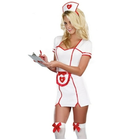 White/Red R.eally N.aughty Nurse Costume Dreamgirl A8922 White/Red