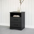 thumbnail image 2 of Prepac Rustic Ridge White 2-Drawer Nightstand, 16.25"D x 18.75"W x 24.5"H, 2 of 7