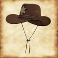 thumbnail image 2 of Chapeau Rond Rétro Western pour Usage Quotidien par Ensemble Style Cowboy, 2 of 3