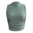 thumbnail image 4 of Womens Tops 2025 Women's Fashionable Simple Open Umbilical High Neck Mesh Versatile Tank Top Shirts for Women, 4 of 4