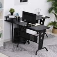 thumbnail image 4 of Topcobe Home Office L-Shaped Corner Computer Desk with Keyboard Tray, Black, 4 of 9