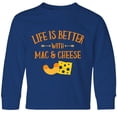 thumbnail image 3 of Inktastic Life's Better Mac & Cheese Long Sleeve Youth T-Shirt, 3 of 5