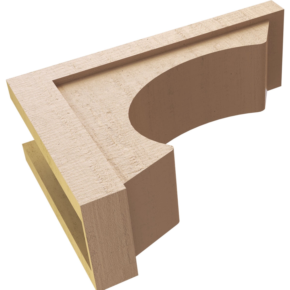 7"W x 21"D x 14"H Classic Emerson Rough Cedar Woodgrain TimberThane Corbel, Primed Tan