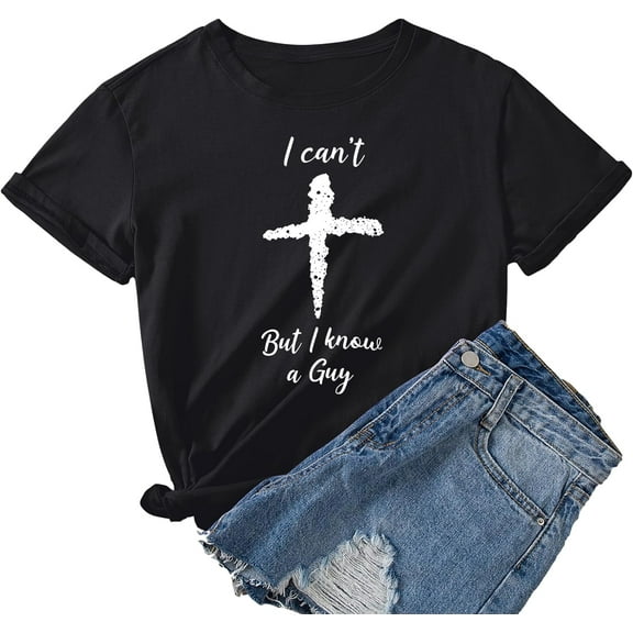 Christian Faith Shirts for Women Religious Oversized Graphic Tees Funny Cross T Shirts Casual Cotton Loose Fit