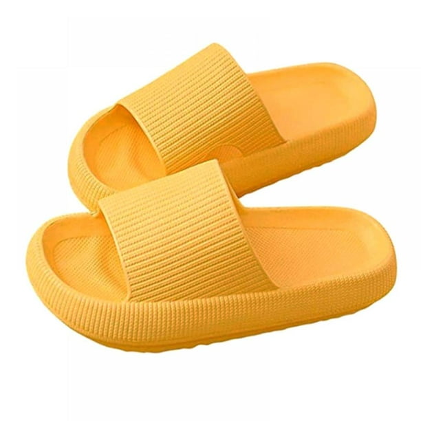 Unisex Solid Slip On Bath Slippers Anti Slip Summer Casual House Pool Slide
