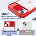 thumbnail image 5 of Clear Case Compatible with iPhone 14 Plus MagSafe with Sliding Camera Cover Protector, [Strong Magnets][Anti Yellow] Transparent Acrylic Back Soft TPU Frame iPhone 14 Plus 6.7" (Red), 5 of 13